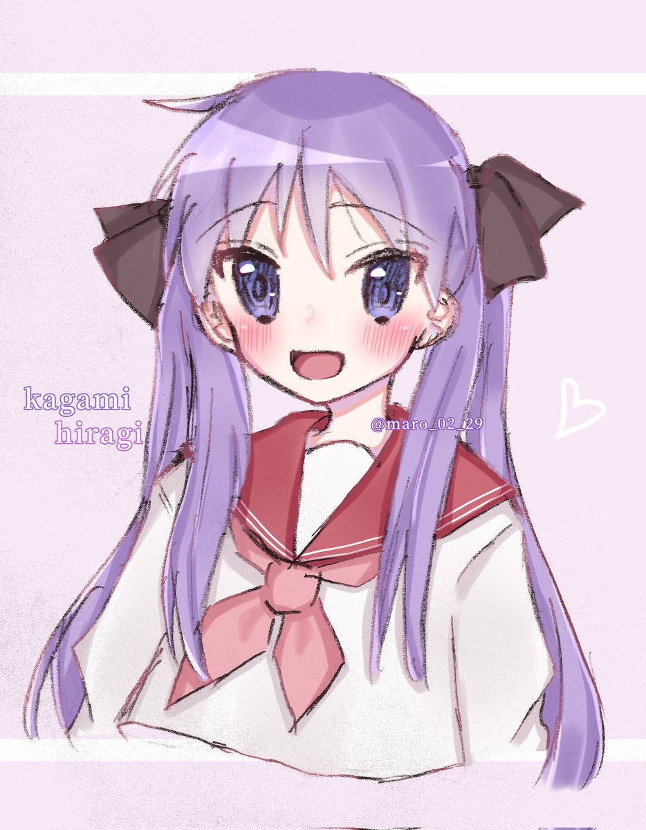 hiiragi kagami 1girl solo ryouou school uniform school uniform long hair twintails purple hair  illustration images