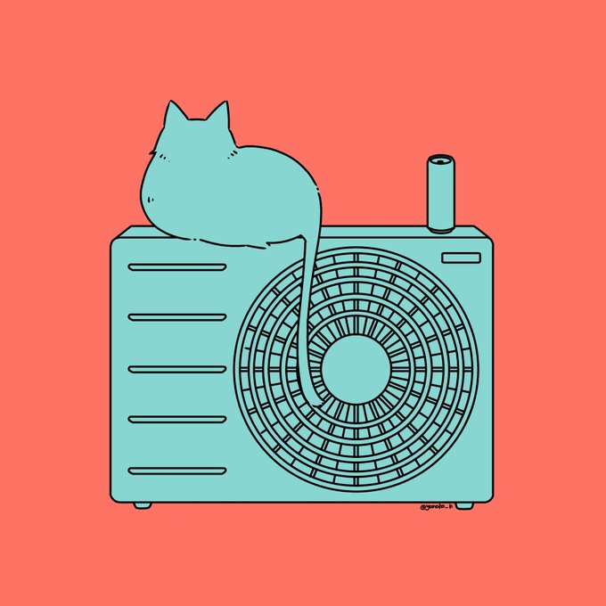 「猫 扇風機」のTwitter画像/イラスト(新着)