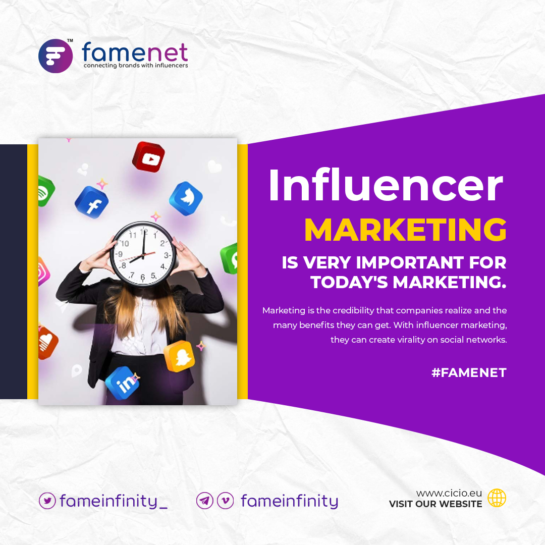 FameInfinity_'s tweet photo. Influencer marketing is very important for today's marketing.

Marketing is the credibility that companies realize and the many benefits they can get. With influencer marketing, they can create virality on social networks.

https://t.co/3nBl14917l https://t.co/tA0sIDAPPS