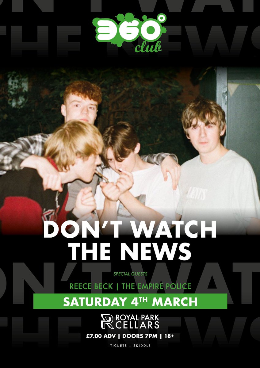 Reece Beck (@reeceebeck) on Twitter photo Leeds we're back on Saturday playing at the <a href="/RoyalParkLeeds/">Royal Park Cellars</a> with Don't Watch the News and <a href="/theempirepolice/">The Empire Police</a> for <a href="/360Clubleeds/">360 Club</a>. Tickets avaliable from the link below
linktr.ee/Reecebeck
Reece Beck
πΈCiaran Wilson Leeds we're back on Saturday playing at the <a href="/RoyalParkLeeds/">Royal Park Cellars</a> with Don't Watch the News and <a href="/theempirepolice/">The Empire Police</a> for <a href="/360Clubleeds/">360 Club</a>. Tickets avaliable from the link below
linktr.ee/Reecebeck
Reece Beck
πΈCiaran Wilson