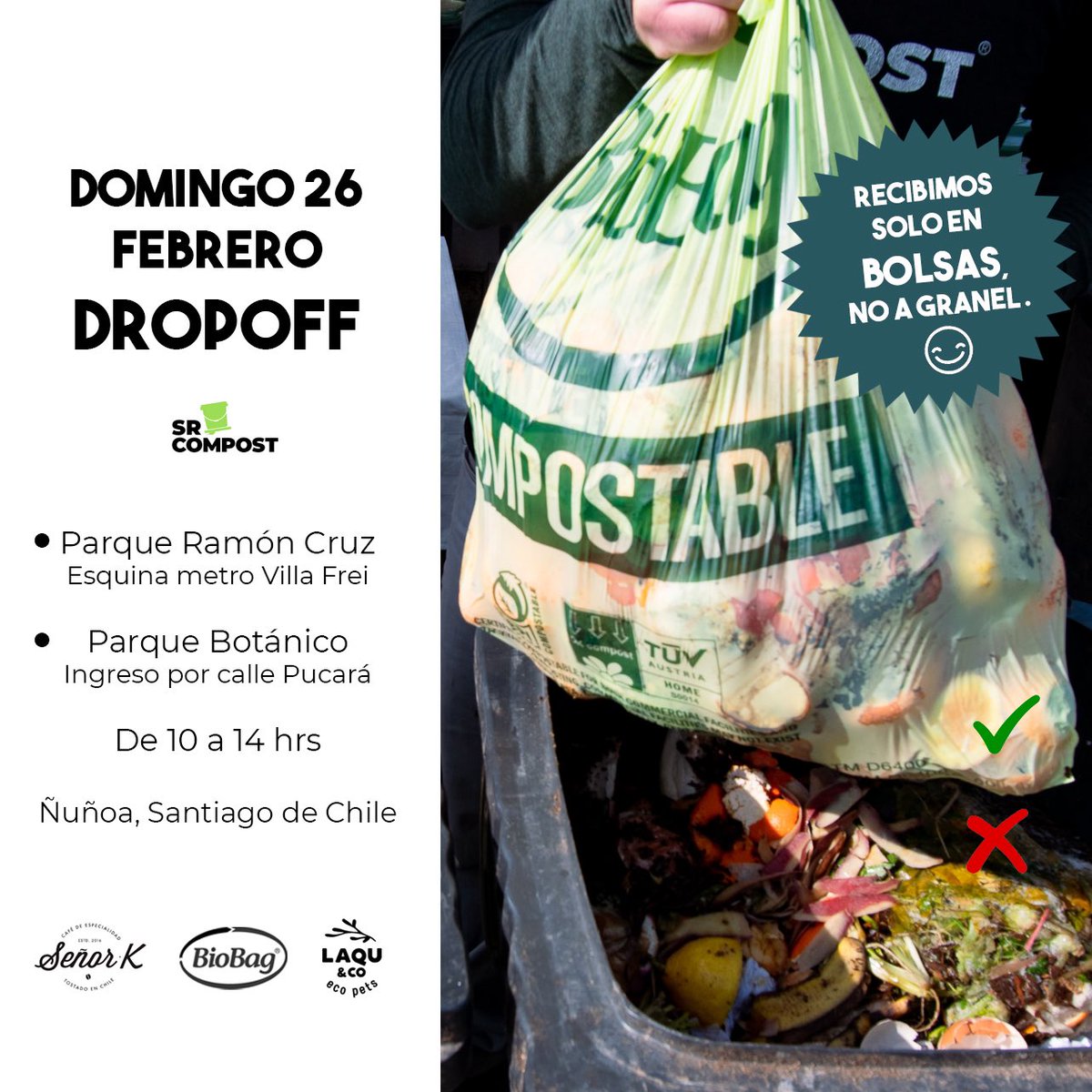 Hoy domingo 26 de febrero te esperamos en un nuevo Dropoff de Sr Compost!