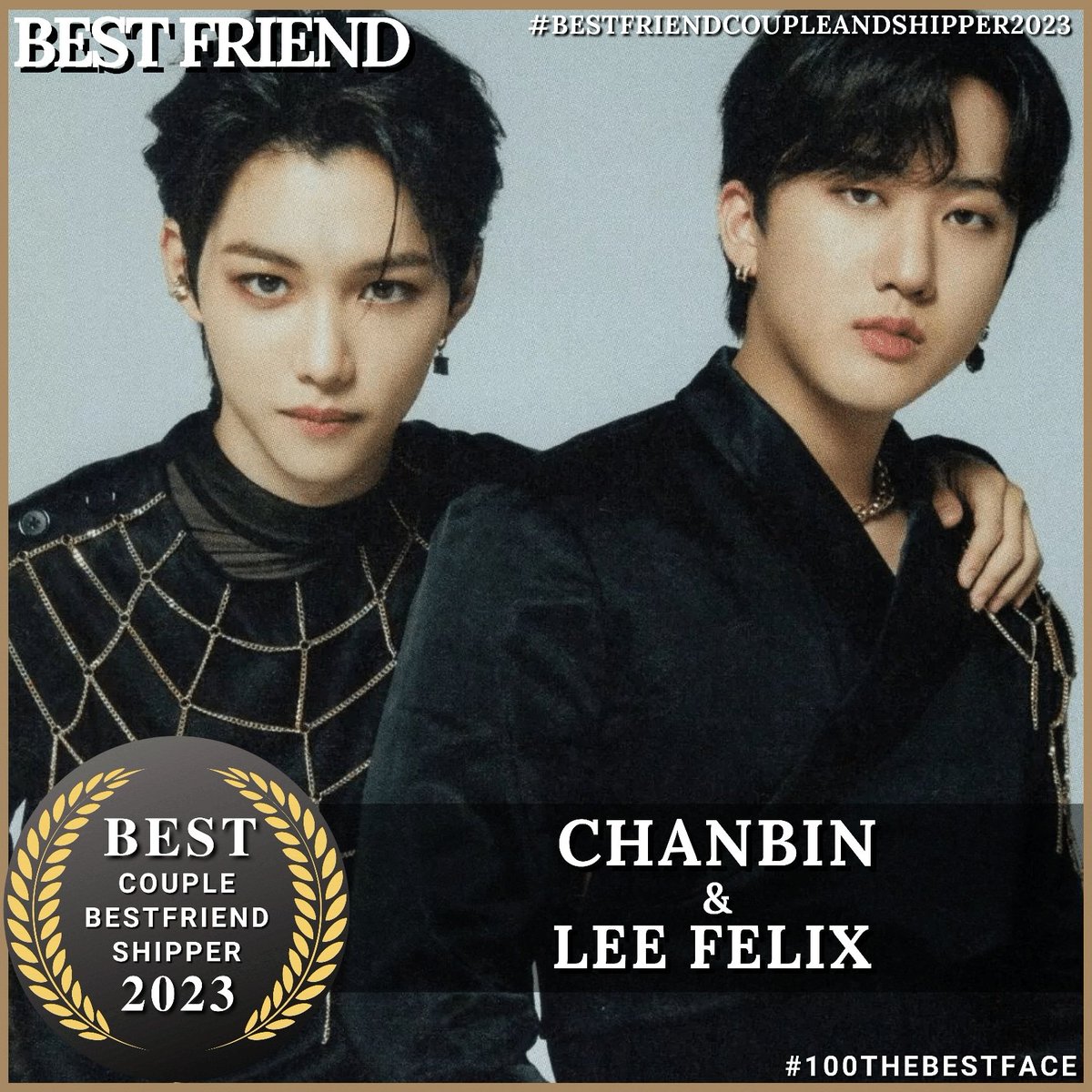 NOMINEE BEST COUPLE FRIEND AND SHIPPER 2023 1) LEE KNOW & HAN JISUNG 2) SOOBIN & YEONJUN 3) JUNGKOOK & JIMIN 4) FELIX & CHANGBIN VOTE AS MUCH AS POSSIBLE ON INSTAGRAM ACCOUNT @100thebestface LIKE, SHARE AND COMMENT #LeeKnow #hanjisung #SOOBIN #YEONJUN #JUNGKOOK #jimin #felix