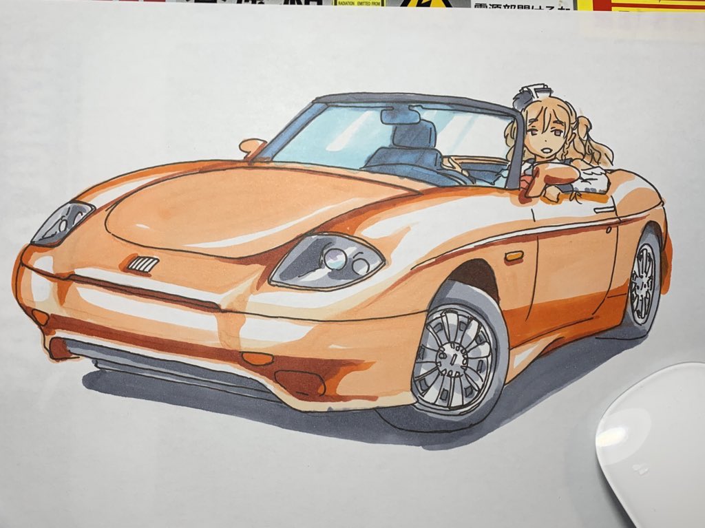「A112は乗りたい。バルケッタはちょっと欲しかった。グランデプントアバルトは欲し」|ひじからのイラスト