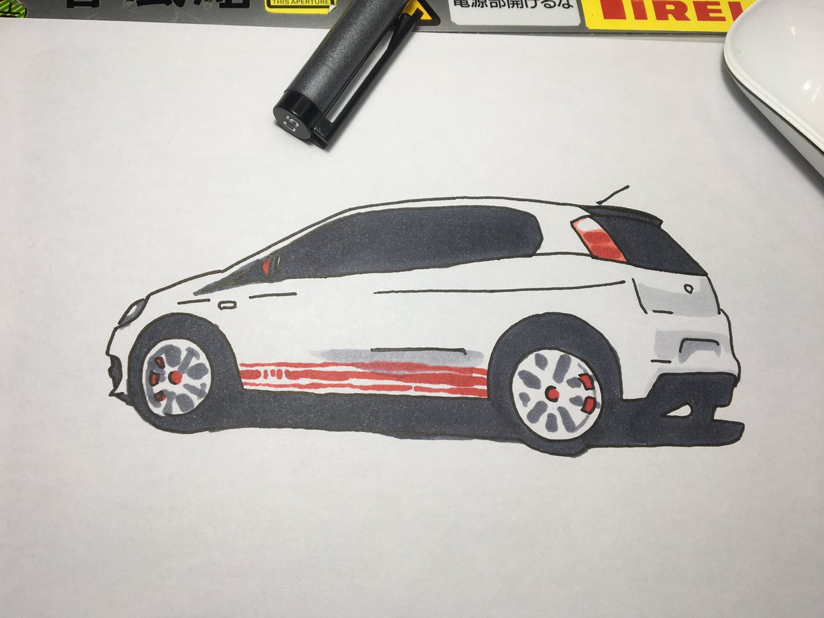 「A112は乗りたい。バルケッタはちょっと欲しかった。グランデプントアバルトは欲し」|ひじからのイラスト