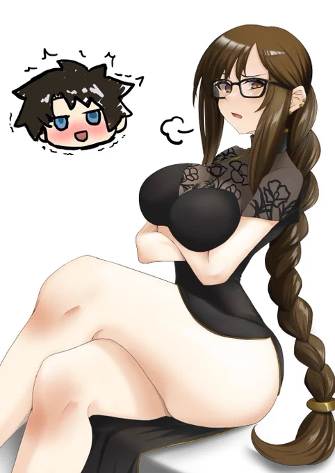 仕方なくチャイナドレス着てくれたパイセンと感激する後輩#FGO 