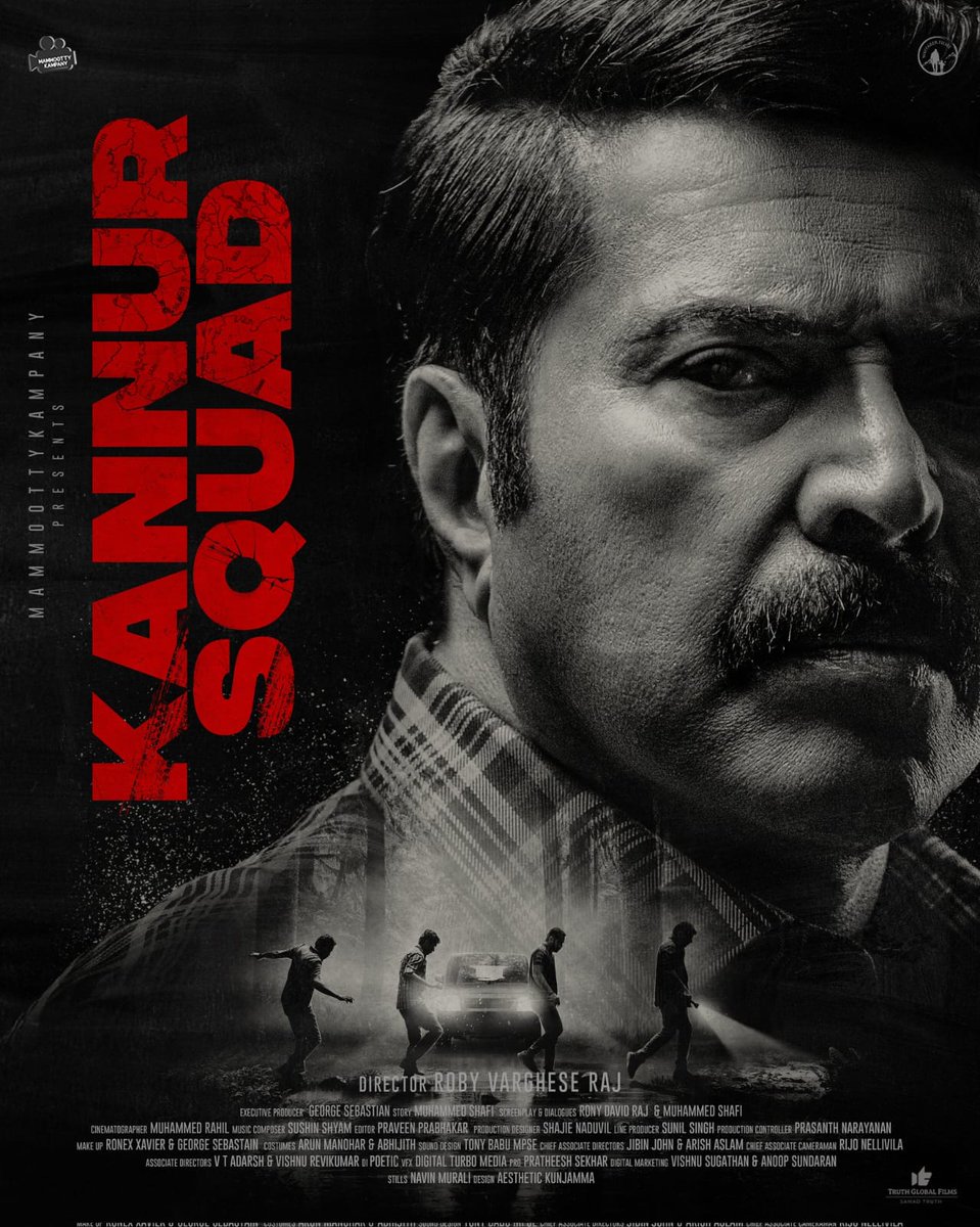 Arshak___1's tweet photo. Presenting The First Look Poster of #KannurSquad Directed by Roby Varghese Raj &amp; Produced by Mammootty Kampany.

#Mammootty @mammukka https://t.co/M9BP8nrWLk