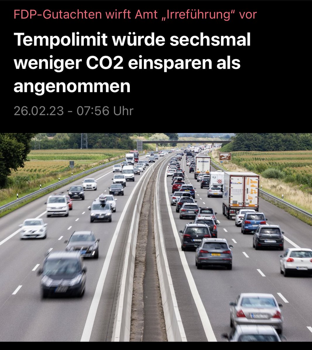 Die Studie des UBA ist unwissenschaftlich und bewusst irreführend. Das Amt rechnet Effekte von Tempolimits schön, die nachweislich nicht haltbar sind.
focus.de/politik/deutsc…