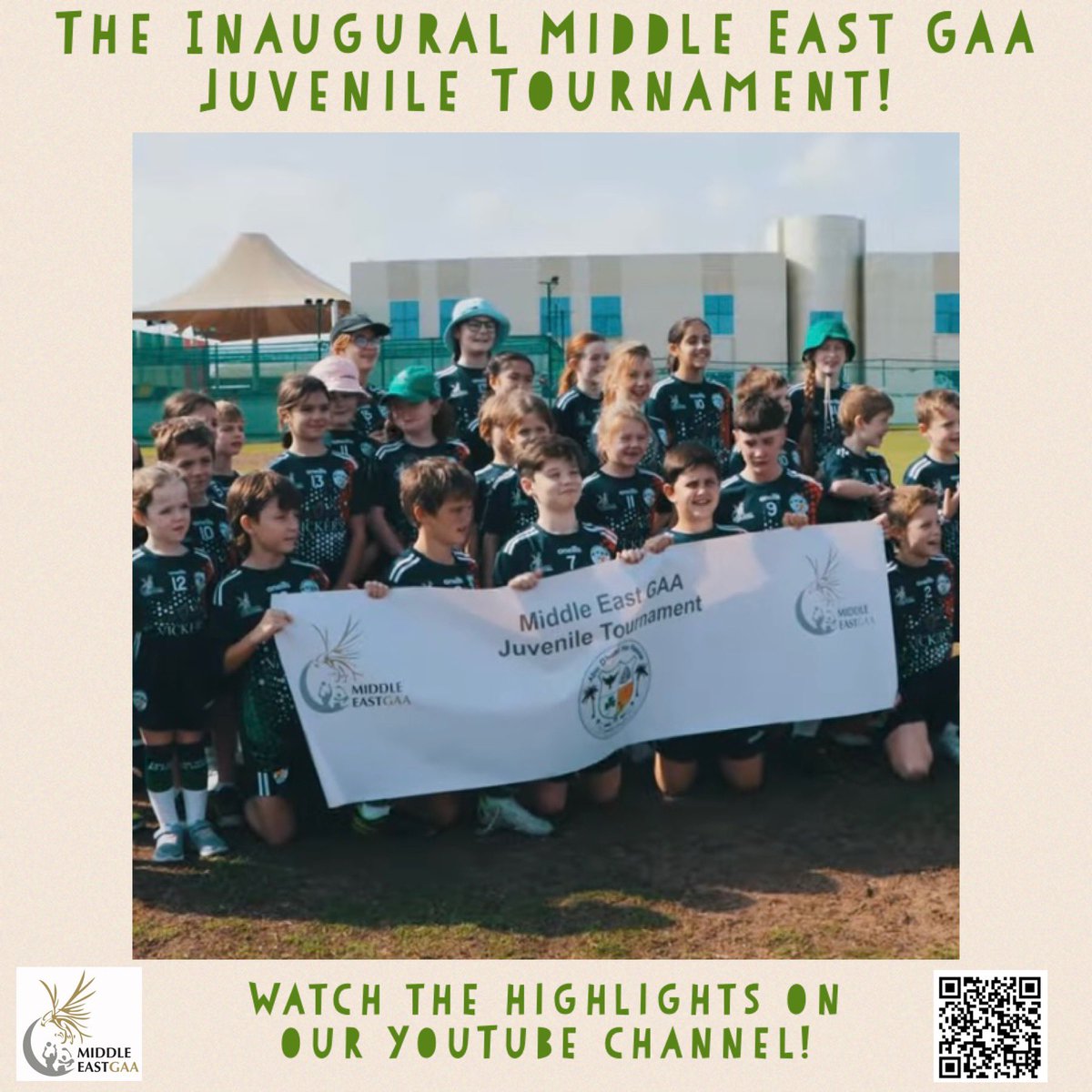 GAAmiddleEast's tweet photo. Check out the highlights video from the inaugural Middle East GAA Juvenile tournament on our YouTube channel. ๐บ
https://t.co/5AcUDxhYGf
#WhereWeAllBelong #childreninsport #GAAabroad https://t.co/ee2nwMbeor