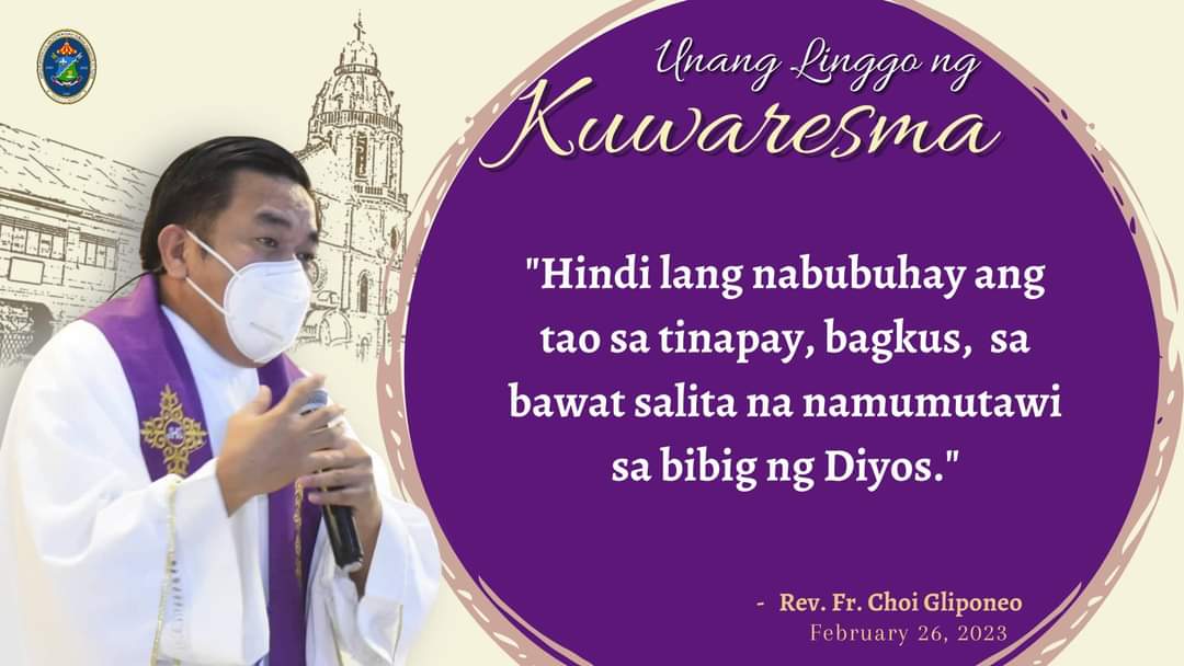 mbaspstanne's tweet photo. Unang Linggo ng Kuwaresma
"Hindi lang nabubuhay ang tao sa tinapay, bagkus, sa bawat salita na namumutawi sa bibig ng Diyos."
Fr. Choi Gliponeo
February 26, 2023
#MBASPSA https://t.co/96yQC5q4fx