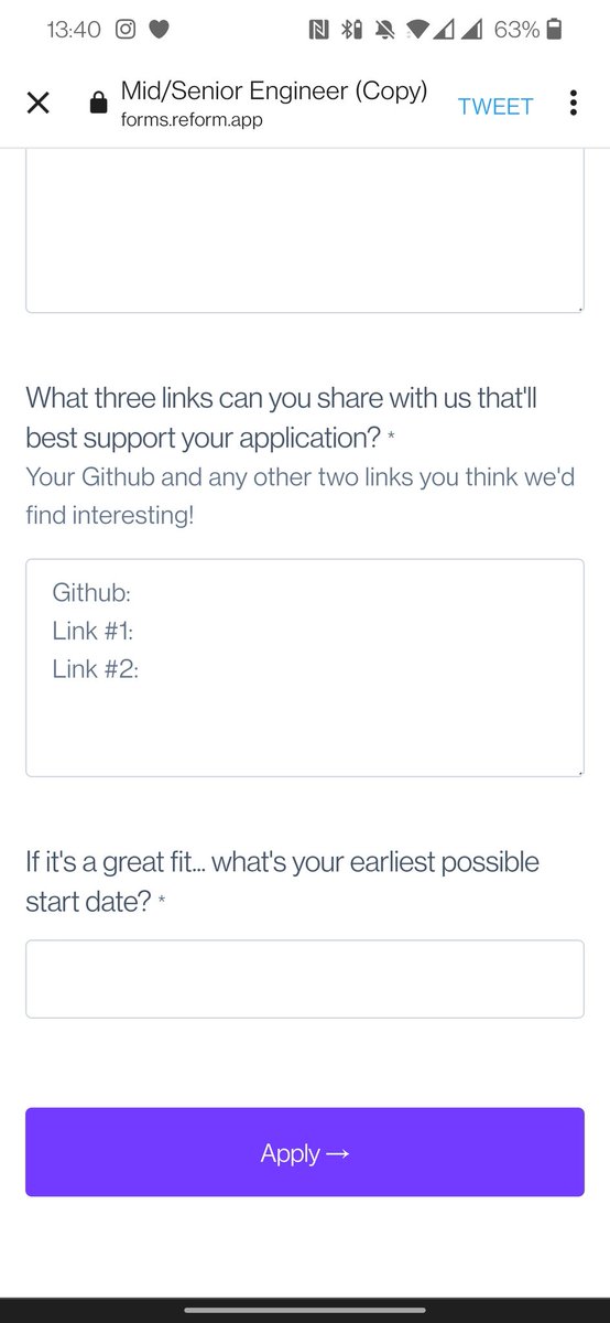 Since he locked the thread. He fails to mention that the application form literally nudges people to share the GitHub link. So his point is weak as hell