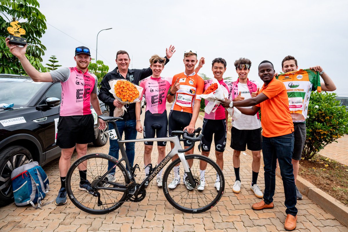 The King of the Mountains in the land of a thousand hills - Marc Pritzen #TdRwanda23 - also awarded Most Combative💪 - fantastic effort Marc! As always thanks to riders and support crew for all the hard work👏👏👏
