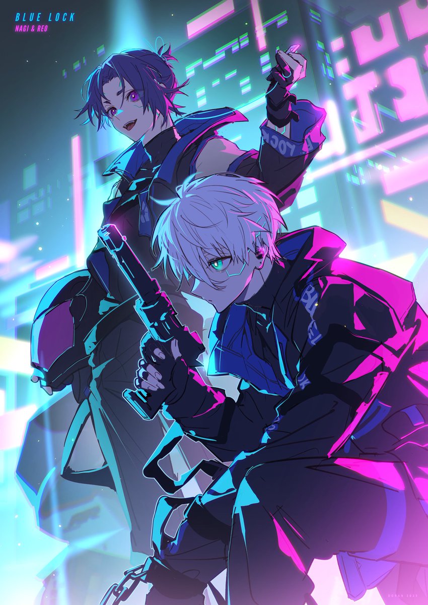 nagi seishirou and mikage reo (blue lock) drawn by doran_(doran7280)