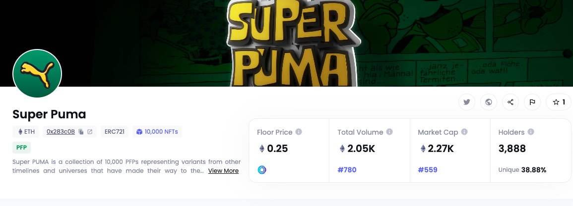 CDNHODLer's tweet photo. @treeedi @TROLLINGCRONOS @cryptorockstar @PUMA Nice stats on the collection so far.
Large blue chip holder %.
Team confirmed it will be a parent of @10KTFShop, putting @PUMA alongside other bluechips (https://t.co/JSXjdA7vCk)
@cryptorockstar lmk if you buy-in, you'd make a great addish๐ค
#10KFT is at the centre of web3 atm https://t.co/kOcb1VPhvc