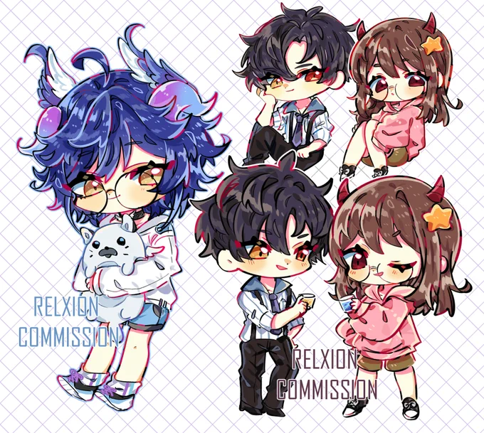 Commission WORK!! my commission waitlist is open! I offer Chibi works, TWITCH related like PNGtuber or EMOTES! Please DM is interested! comms info on tweet replies/my profile! i also stream commission over my twitch !~ #commission #commissionopen #vtuber #pngtuber #emote #twitch 