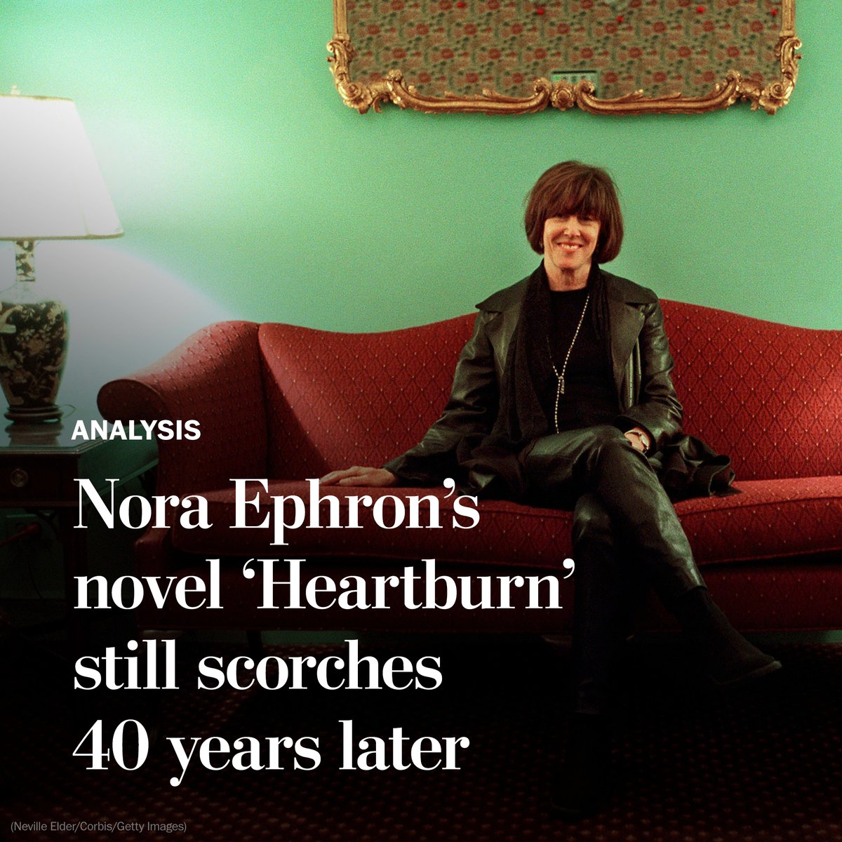 washingtonpost's tweet photo. Analysis | “Heartburn” is a Washington novel and a Washington Post novel: It’s based on Ephron’s explosive breakup with legendary Post Watergate reporter Carl Bernstein. 

References to The Post, including the Style section, are peppered throughout. https://t.co/5axsPd5sq0 https://t.co/iMmZ8Lj4ml
