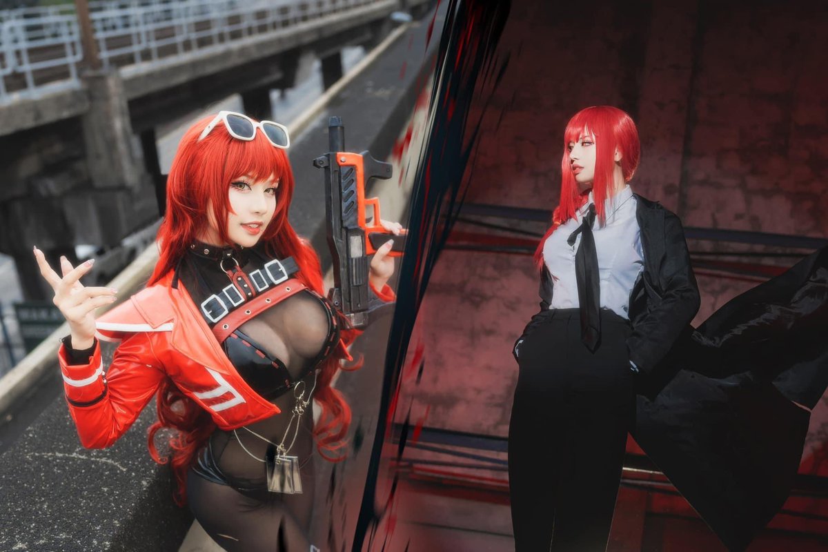 charechii's tweet photo. Nikke x Chainsawman is here! 

Volume is one of the best Nikke. She’s a member of Prima Donna as a rapper.

Makima is Chainsawman’s main antagonist. A Devil Hunter from Public Safety Devil Extermination Special Division 4.

#NIKKEPH #NIKKEPHXCSM https://t.co/MydypHpKpw