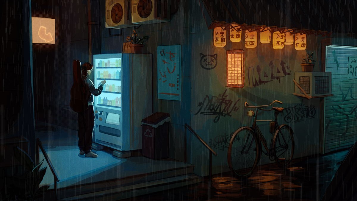 mayslilcorner's tweet photo. A new environment I designed!🌧️ #conceptart #art https://t.co/JvnxNIuhcA