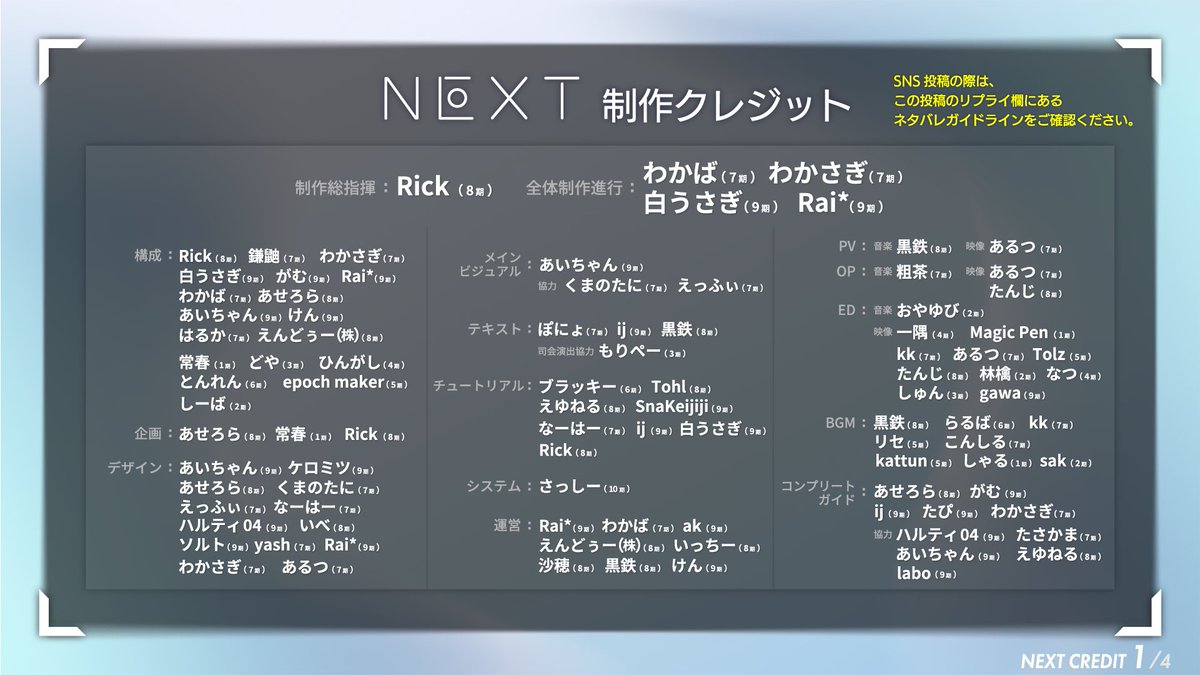 Another_Vision_'s tweet photo. 【💠 #アナビネクスト 制作クレジット公開💠】

#AnotherVision10周年 記念公演『NEXT』の制作クレジットを公開いたします。

先程投稿されたネタバレガイドラインをご確認の上、 #アナビネクスト でぜひこの公演への思いを呟いてください！
皆様の感想をお待ちしております✨

#AnotherVision https://t.co/3OaNLE6u86