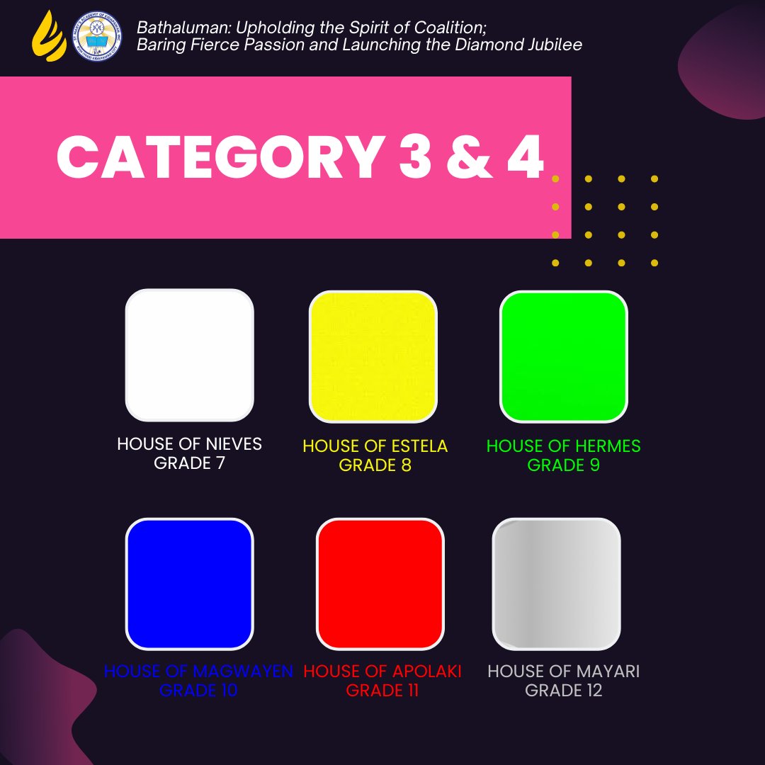smak_edu's tweet photo. Introducing the vibrant colors and fierce teams that will battle it out in this year's Intramurals. May the spirit of sportsmanship guide you and the luck of the champions be with you in the Intramurals! Good luck, Marians! 🎊
#SMAKINTRAMS2023
#BATHALUMAN https://t.co/Pu6ONPgShl