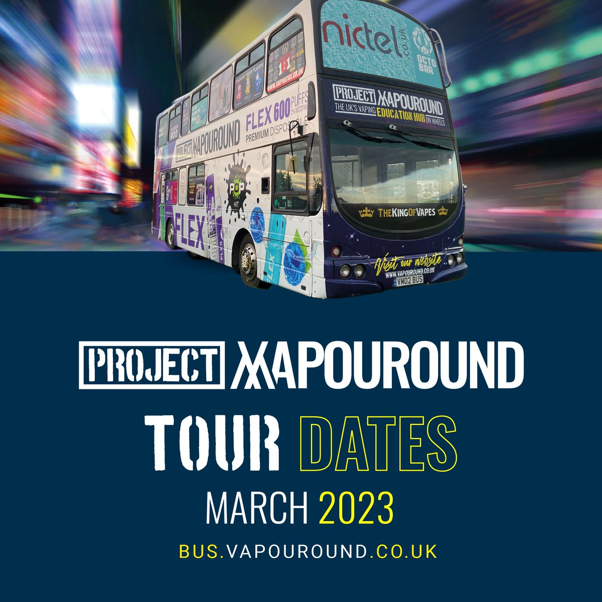 vapouround's tweet photo. Visit #ProjectVapouround this March 🚌

Receive free quit-smoking advice, learn the benefits of making the switch to vaping and get some freebies whilst you're there! 

To view the full list of tour dates and more, visit https://t.co/7f7171FZ4t 🚍

#quitsmoking #makethswitch https://t.co/nKevRhzre4