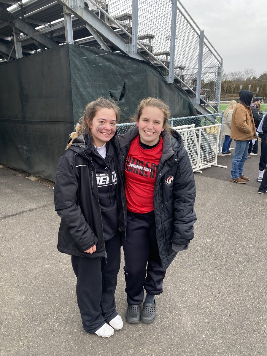 👀 who we spy … after taking her senior season off, Kyra Benner is back on the lax field playing for Delaware Valley University.   Always great to see our alumni playing in a game Alexis Garrett (‘20) and Kyra Benner (‘22). #PioneerProud💙🤍🥍 #laxingthrucollege <a href="/AgLexgar/">Lexgar</a>