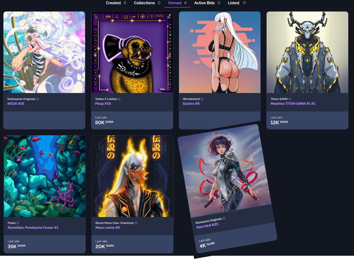 Time to flex my personal <a href="/RaresamaNFT/">Raresama - NFT Marketplace</a> Collection since is getting better and better every day! 

I really like every since piece in it 🔥

raresama.com/profiles/0x4fa…