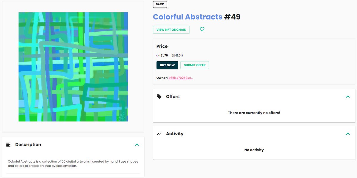 FGhostwriting's tweet photo. Colorful Abstracts minted in October at 2.5 ICP for private sale &amp; 4 ICP for the public.

The ATH sale is 7 ICP. The current floor is 7.7 ICP.

Each artwork is digitally hand-painted using an iPad, Apple Pencil, &amp; Adobe Fresco

Secondary market link: https://t.co/I6859gZqIC https://t.co/OCMcWR49fy