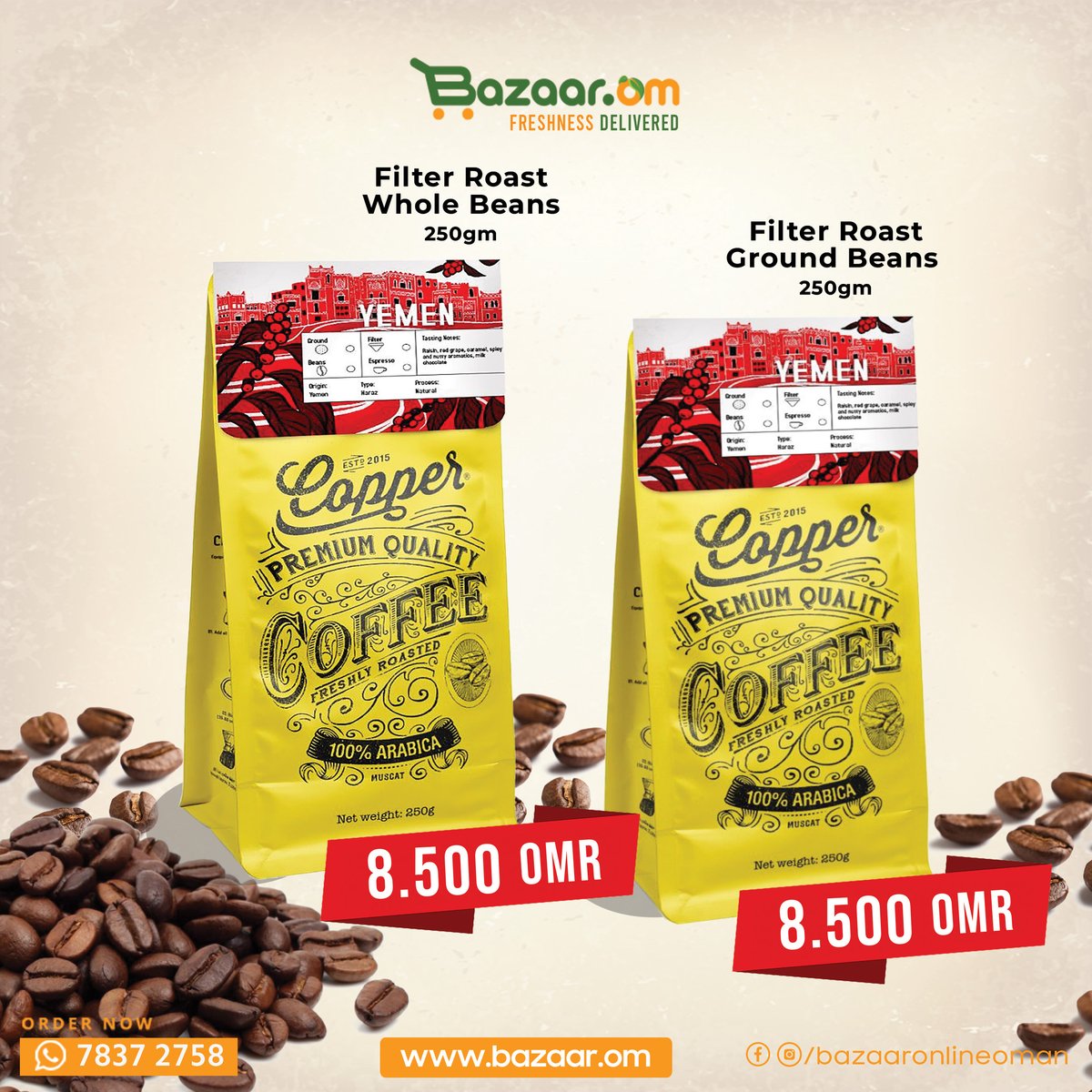 BazaarOm's tweet photo. Start your day off right with a perfectly
roasted cup of coffee ☕🌞. Copper Roastery Coffee
ensure a rich and smooth flavor every time!
Visit: https://t.co/rB1EENdXL1
Order On WhatsApp: https://t.co/CSg52PQCEi https://t.co/rVV74xCQnI