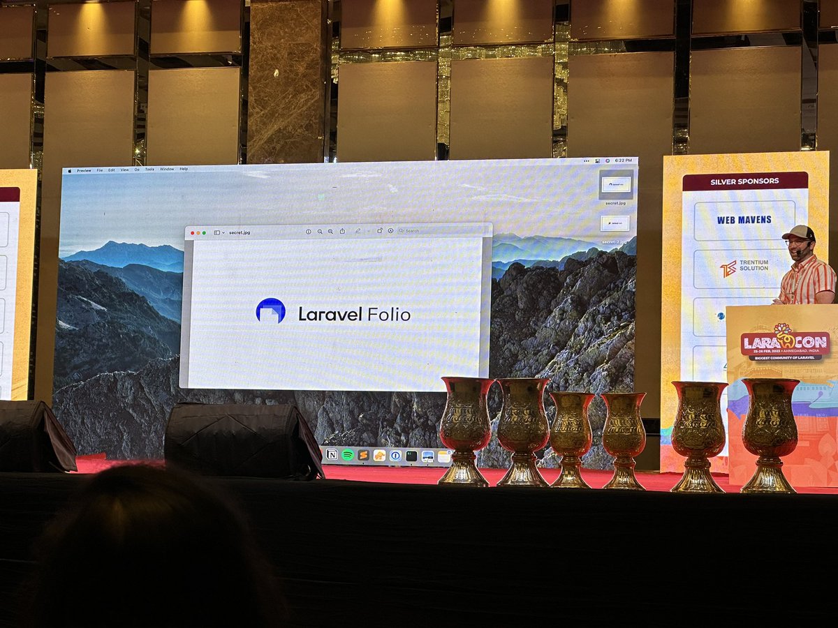 laravel_updates's tweet image. Two new secret projects revealed by @taylorotwell at @LaraconIN
What happens at Laracon only happens at Laracon 🇮🇳
#laravel #LaraconIN #laravelphp #laracon