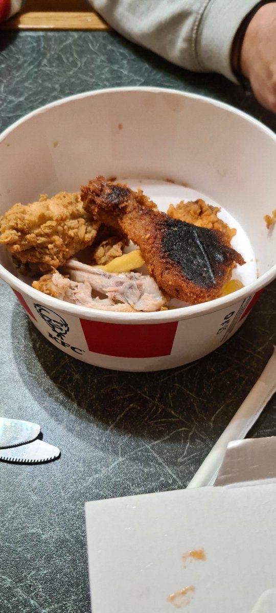 beccaperrett90's tweet photo. Imagine waiting in the drive through for over 30 minutes, to receive chicken that looks like this @KFC_UKI #kfc #burntchicken https://t.co/U93KXyJ0QX