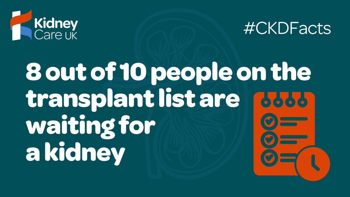 kidneycareuk's tweet photo. 👀 For this #CKDFacts post, we want to raise the profile of #OrganDonation. A staggering 8 out of 10 people on the #Transplant list are waiting for a #Kidney. Read this article on our website here to learn more: https://t.co/4Yk9yAJ473
@NHSOrganDonor @OrganDonationNI #CKDLife https://t.co/AXGAlCJLL2