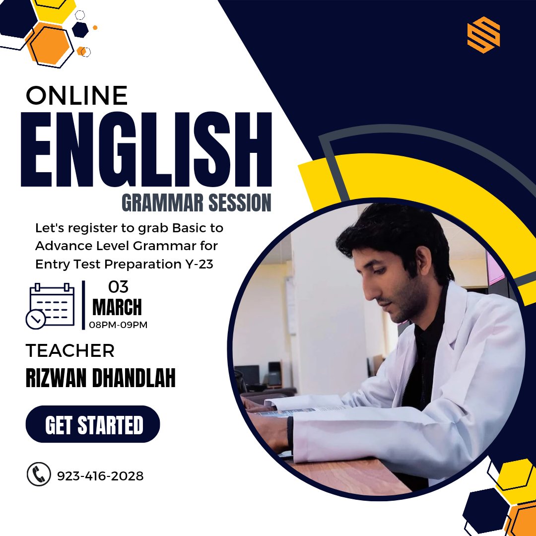 rizwandhandlah4's tweet photo. English Grammar Session for Entry Test Y-23
Starting from: 3rd March, 2023
Get yourself registered & for all details,
WhatsApp: +92341-6202128
#MDCAT #NUMS #ETEA #NTS #PMDC #EntryTest2023 #EnglishLiveClass #EngPrep https://t.co/zq91eT3dZy