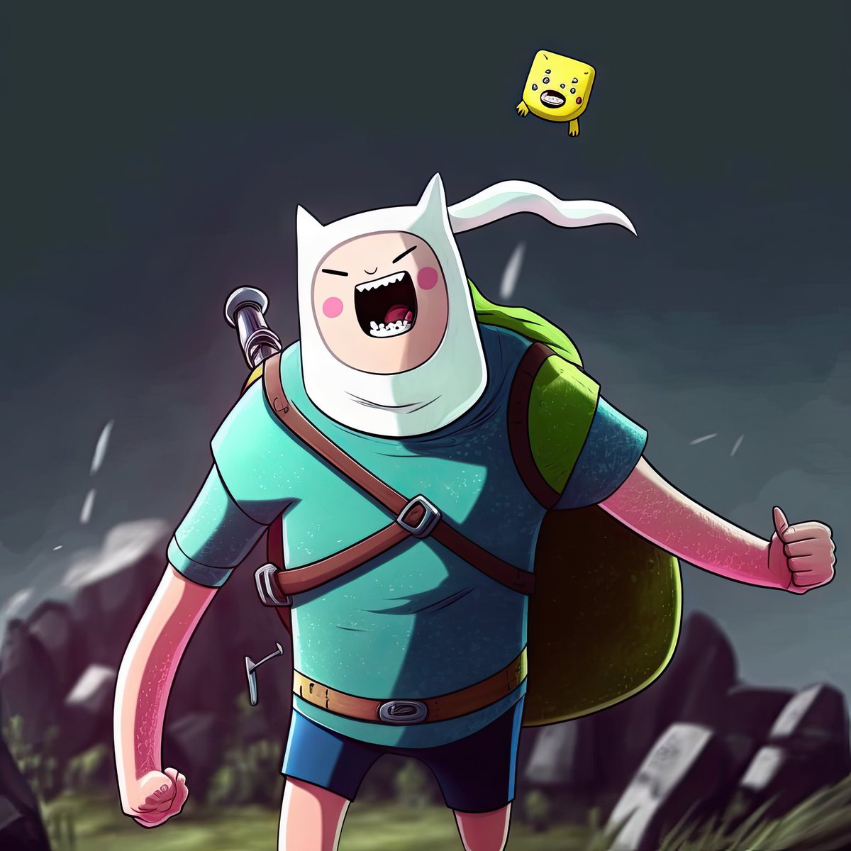 Insertzs's tweet image. Just had a blast experimenting with Midjourney&apos;s blend mode feature. I mixed Adventure Time&apos;s Finn with The Witcher&apos;s Geralt. Check out the thread to see the results! 

#Midjourney #AI #BlendMode #AdventureTime #TheWitcher #experimental