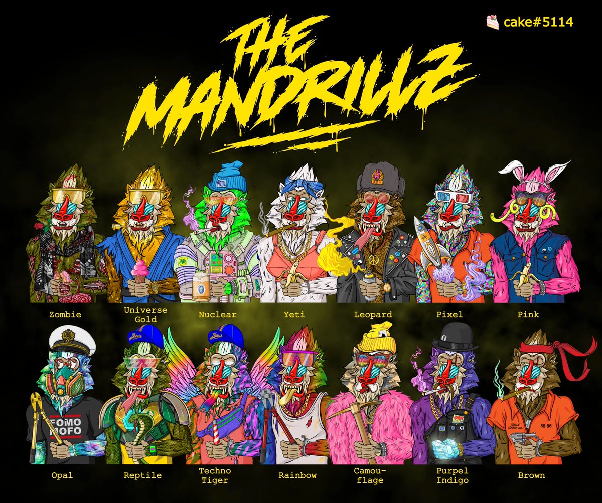 caket89's tweet photo. Happy 1 year Anniversary to @TheMandrillz! The project I quickly fell in love with 2 months into CNFT. It was the Art and community for me.  The team has said since the beginning, we are here for the long term. And here we are with this 1 year point, standing strong 🥰🎉❤️ https://t.co/lSiRLLxz3X