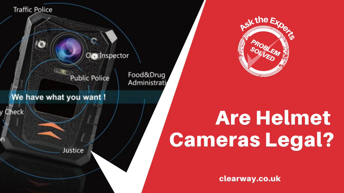 ClearwayScot's tweet image. Are Helmet Cameras Legal? Find out more in our latest blog: ow.ly/vrB150N2bYe #cctv #helmetcamera #security