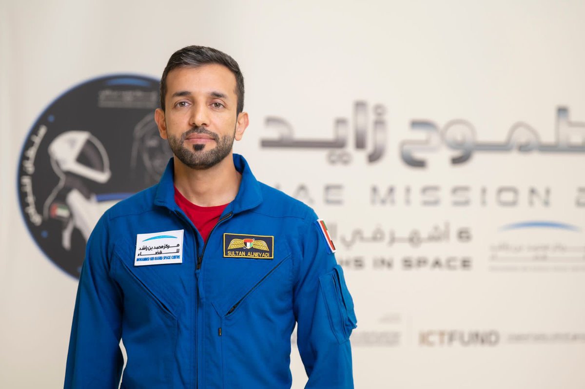 MaktoumMohammed's tweet photo. A new dream comes true for the UAE, led by the @MBRSpaceCentre. Our @Astro_Alneyadi embarks on the longest mission for an Arab astronaut to the International Space Station. With him our ambitions &amp; our late father, Zayed’s dream, to build the future of humanity grows. https://t.co/Ibm45ucjtT