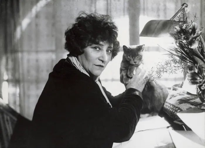 Colette with a cat