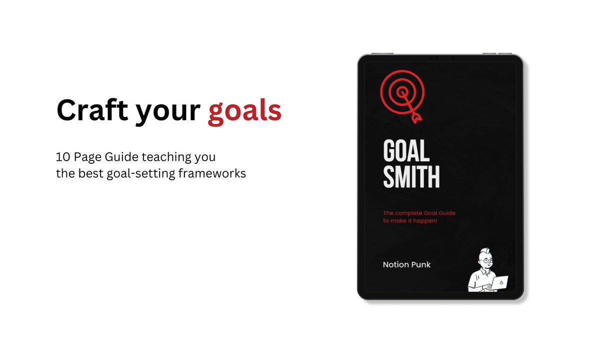 I made 13k Friends and 20 Products in 6 months.

All I needed was crafting the right goals!

Today I give you my 10-Page Goal Ebook for free that I will sell for 30$ soon

Simply:
• Like 
• Retweet 
• Comment "NOW"

I'll DM you the link (Must be following)