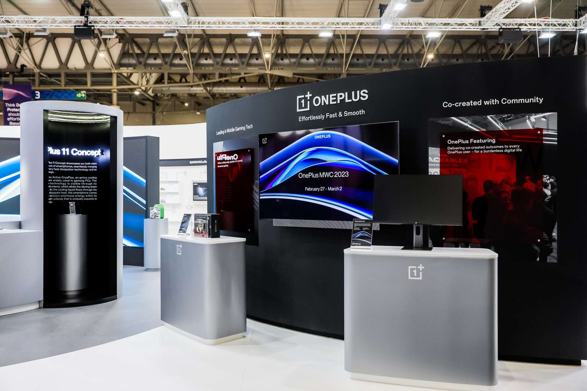 PeteLau's tweet photo. Take a sneak peek at the OnePlus MWC booth 👀

Drop by tomorrow to see the #OnePlus11Concept and more. https://t.co/LzCTRrKPrp