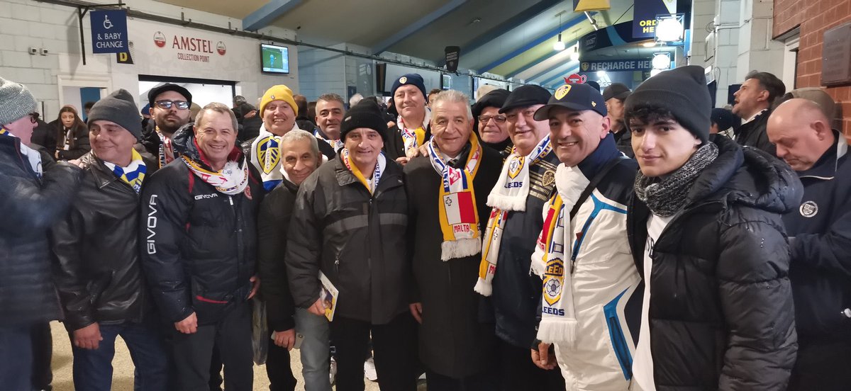 LUfansnetwork's tweet photo. RT One of our groups Malta. 40 members of the Leeds United Malta supporters club. At @EllandRoad for Southampton game. #lusn #leedsunitedsupportersnetwork #lufc #leedsunited https://t.co/igIbTSlj42