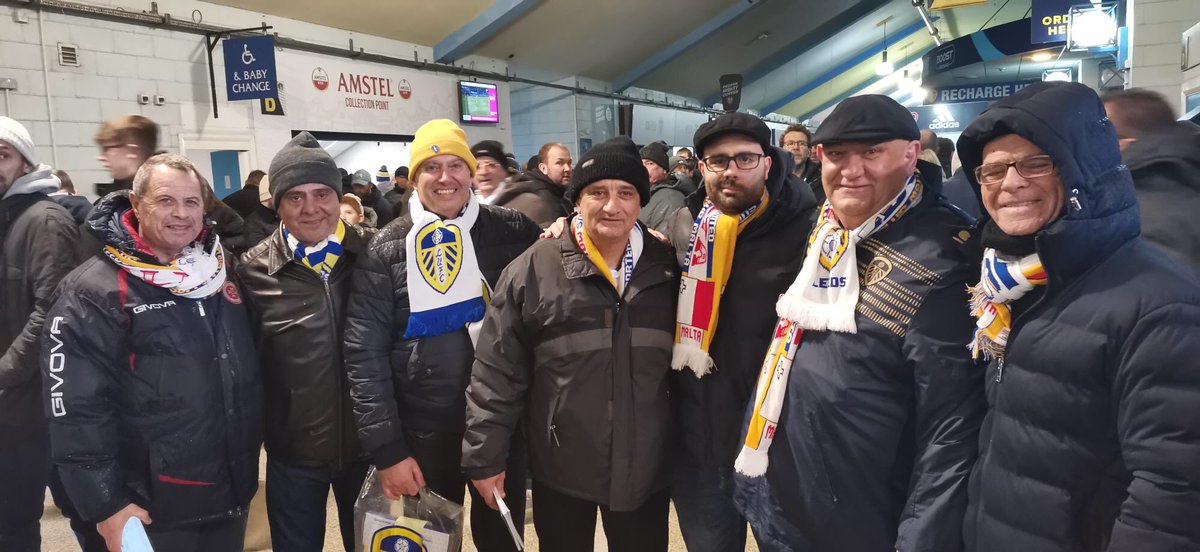 LUfansnetwork's tweet photo. RT One of our groups Malta. 40 members of the Leeds United Malta supporters club. At @EllandRoad for Southampton game. #lusn #leedsunitedsupportersnetwork #lufc #leedsunited https://t.co/igIbTSlj42