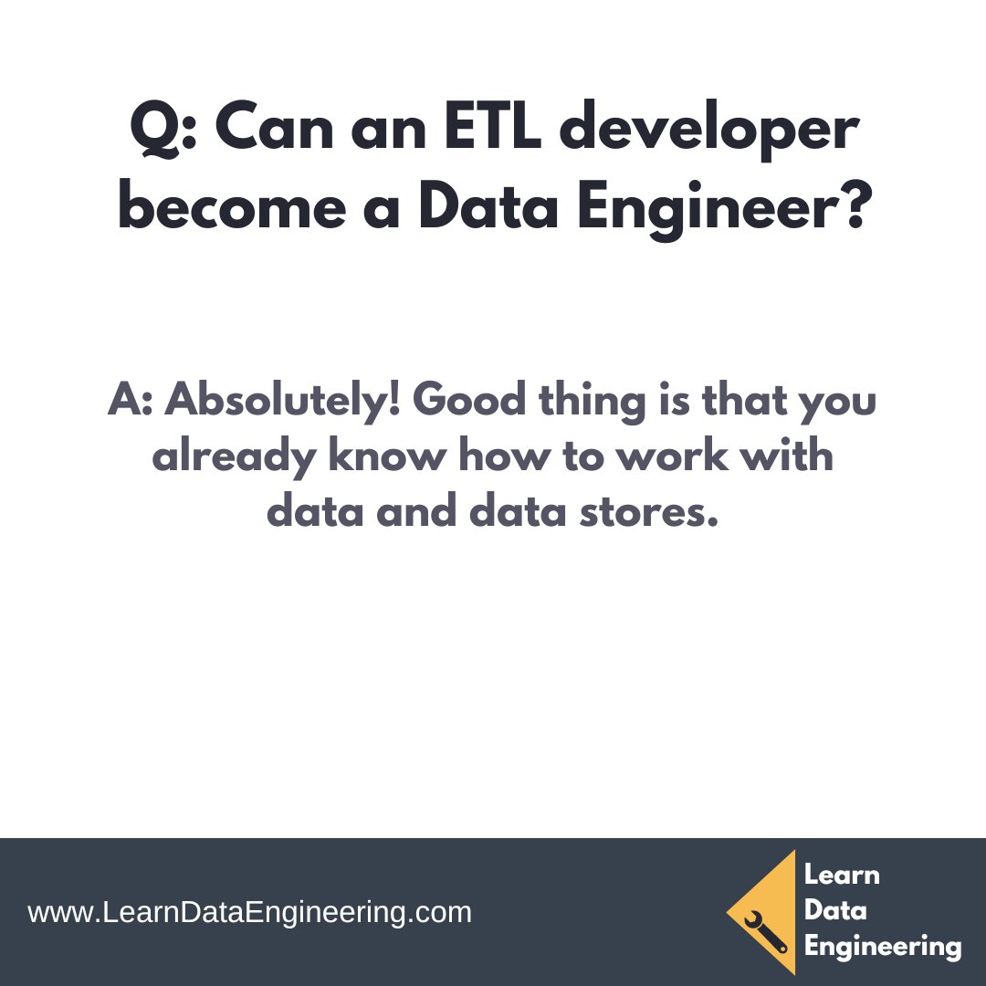 andreaskayy's tweet photo. Data Engineering Q&A - Education & Jobs
This is one of the most frequently asked questions from my Instagram community.
What about you? Are you from an ETL background and working as a Data Engineer now?
#dataengineer #dataengineering #dataengineeringjobs #dataengineeringqanda https://t.co/TB5mZw1w7a