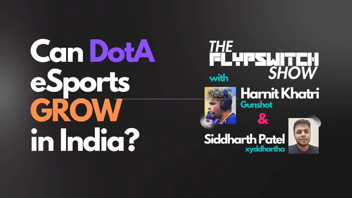 NEW PODCAST ALERT!

Harnit Khatri <a href="/GunshotDota/">Harnit Khatri</a> joined Siddharth Patel <a href="/xyddhartha/">Siddharth 'xyd' Patel</a> to discuss the happenings from the #DotA community and their potential to stall the growth of its #eSports in #India

WATCH NOW
YouTube: youtube.com/watch?v=_rQuhH… 
Spotify: open.spotify.com/episode/2fD3Wk…