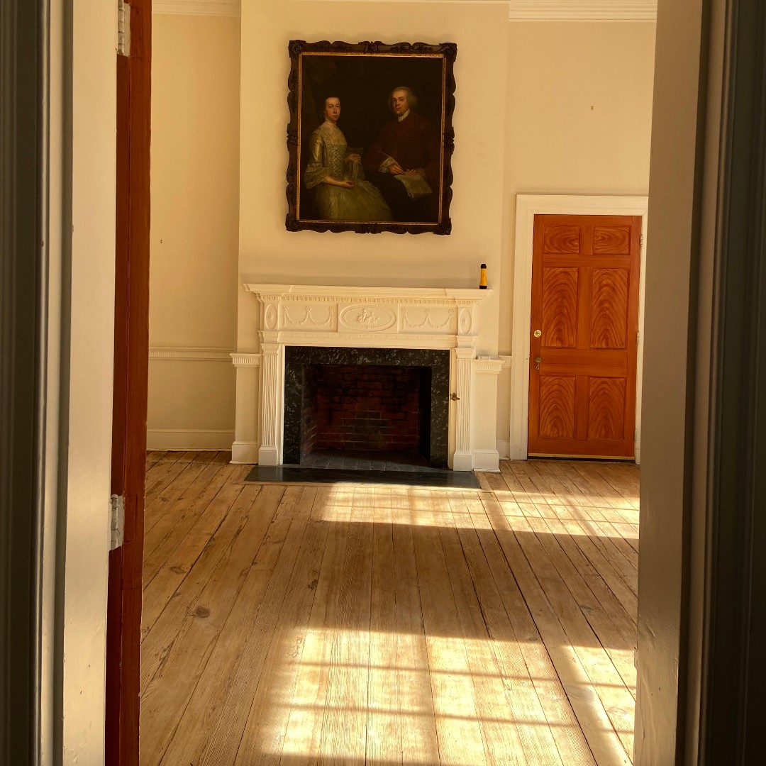 DumbartonHouse's tweet photo. The #restoration of the floors in Dumbarton House's Best Chamber and the Breakfast Room is complete! The 20th-century varnish has been removed and the wood is looking beautiful in the morning sun. What do you think? https://t.co/5aNiiRaUKh