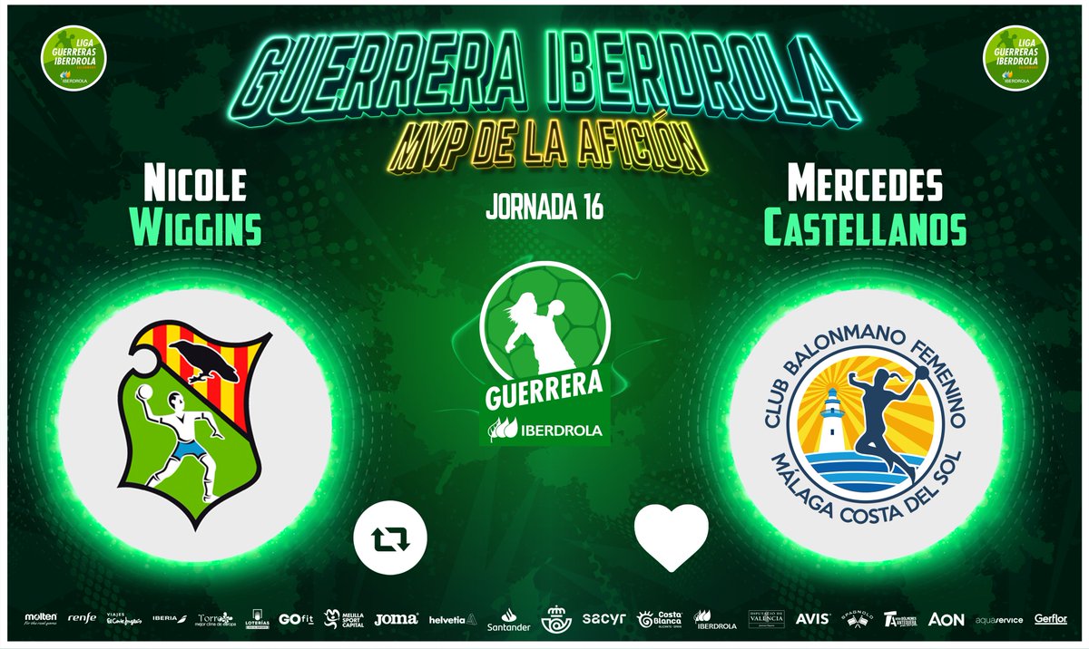 ⭐️#GuerreraIberdrola - Jornada 16
  
🆚 <a href="/BMGranollers/">BM Granollers</a> : <a href="/BMMalagaCosta/">Costa del Sol Málaga</a> 

♻️ RT: <a href="/NWiggins09/">Nicole Wiggins</a> 
❤️ Me gusta: @Merche1616