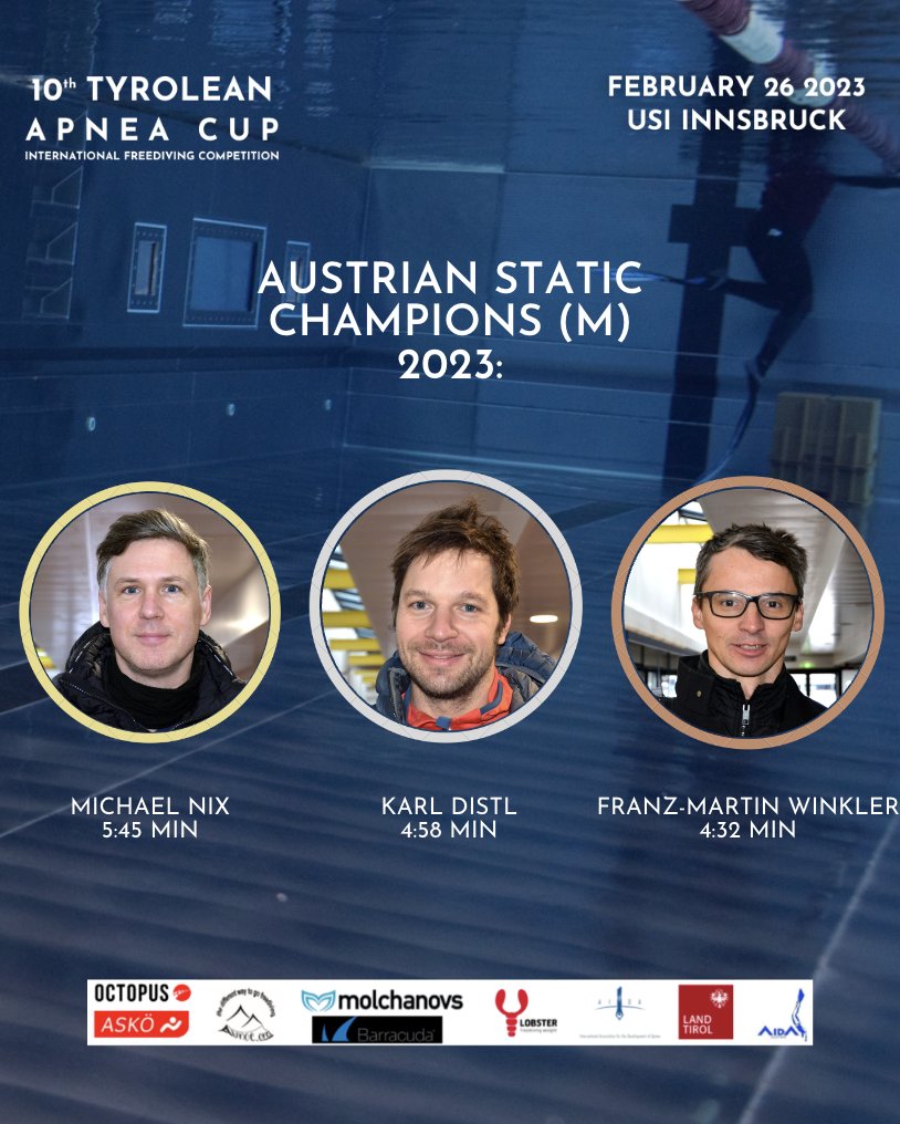AidaAustria's tweet photo. Official results are in!
Congratulations everyone, it was amazing to watch you all give your best.
And now… time to celebrate!
#freitauchen #apnoe #aidaaustria #freedivingcompetition #aidafreediving https://t.co/UqCy5rzJtN