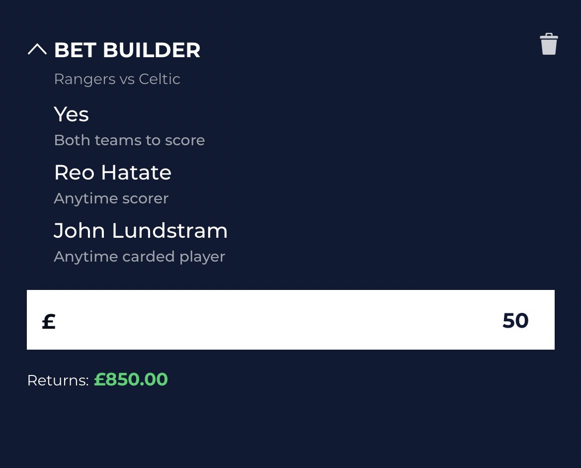 The_Tman10's tweet image. The @McBookie McBetBuilder today is a 16/1 shot. Hatate score anytime,Lundstram card and BTTS. If this bet comes up McBookie will give 1 lucky punter £850 in cash. All you have to do to be in with a shout &amp;amp; in the hat is retweet this bet. Good Luck 🤞🏻 #CelticRangers #McBetBuilder