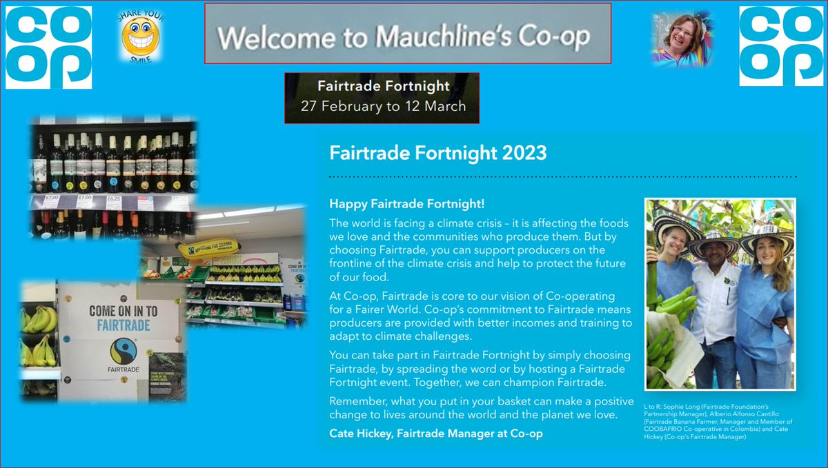 Fairtrade fortnight starting tomorrow and 2 stores are ready - thank you to the staff for again accommodating me and MASSIVE inflatable bananas 🍌😍 #itswhatwedo @CoopFayB @Tom_MPM @gilliancMPC  #fairtradefortnight #choosefairtrade #beingcoop