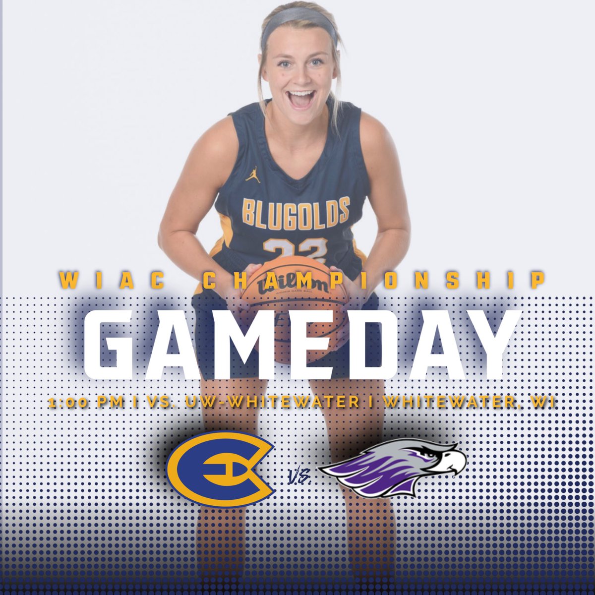 It’s Championship Sunday!💪 We are on the road this afternoon for the WIAC Championship against UW-Whitewater! Follow along on blugolds.com/gameday! #moreISpossible