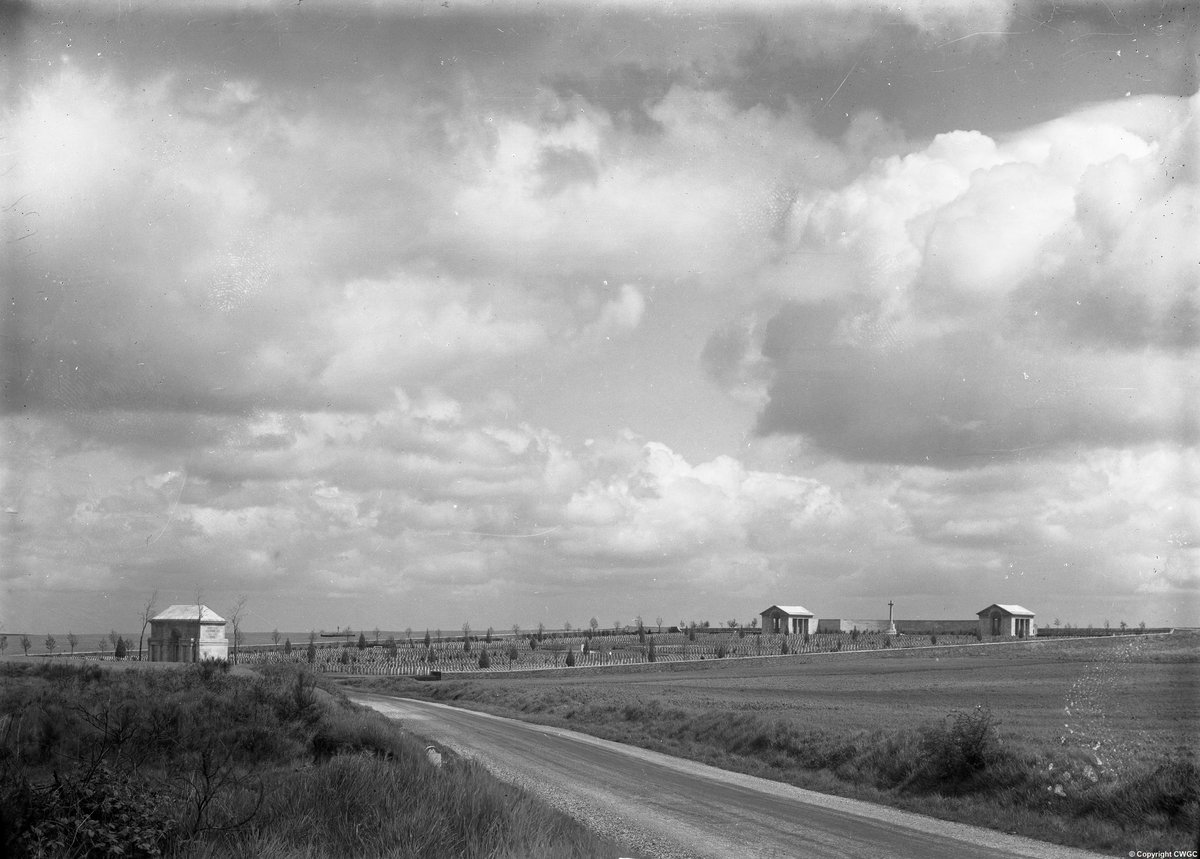 A distant pre 1939 view of Serre Road Cemetery, No.2 - looking down the D919 Serre Road towards Serre and Puisieux. #WW1 #History Image from CWGC Archive.